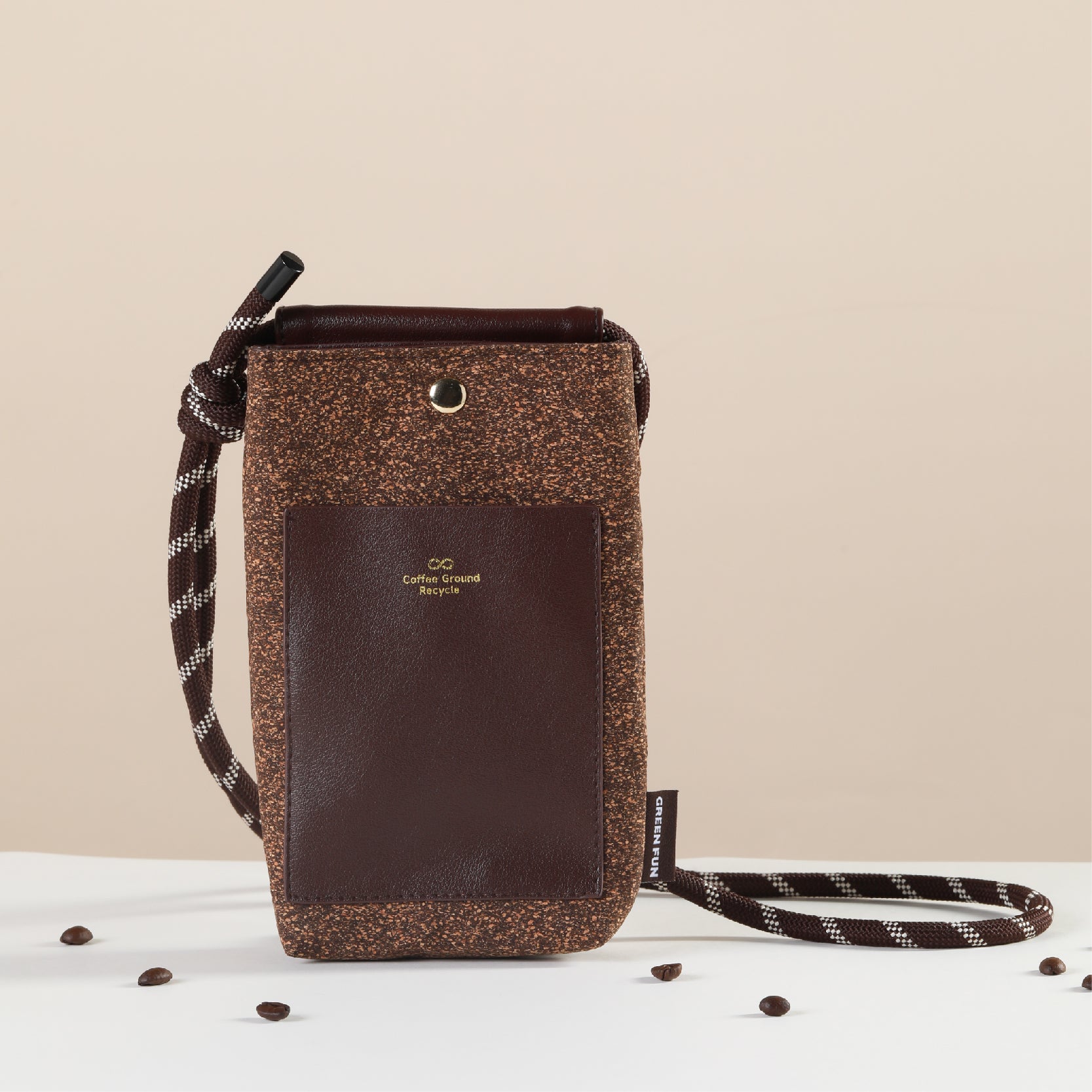 Coffee Grounds Recycled Leather Phone Pouch