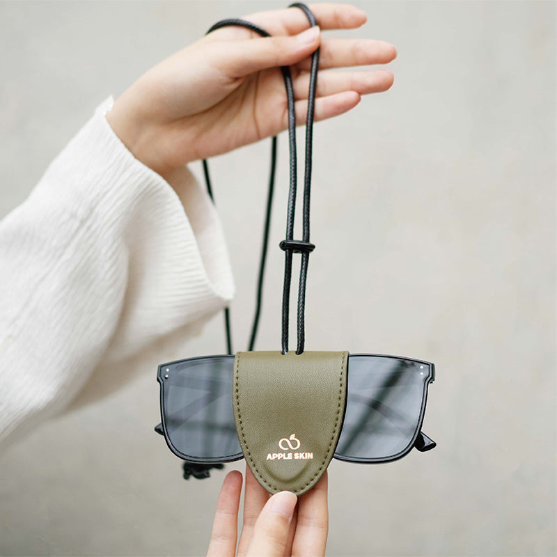 Apple Recycled Leather Magnetic Glasses Clip