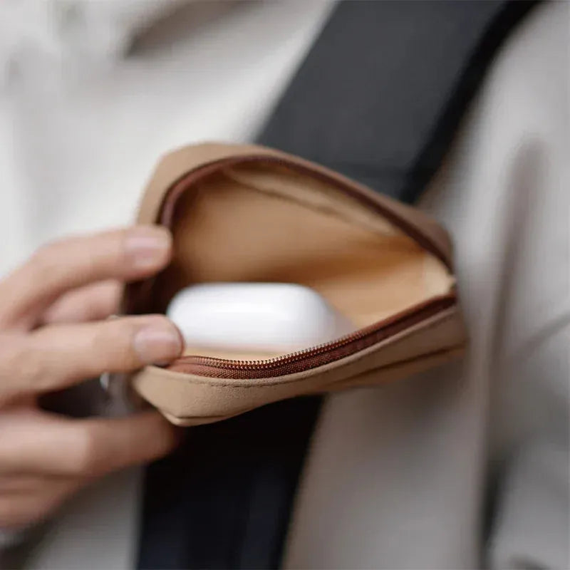 Coconut Reclaimed Portable AirPods Case - Coconut Reclaimed Mycelium Leather Protective Case
