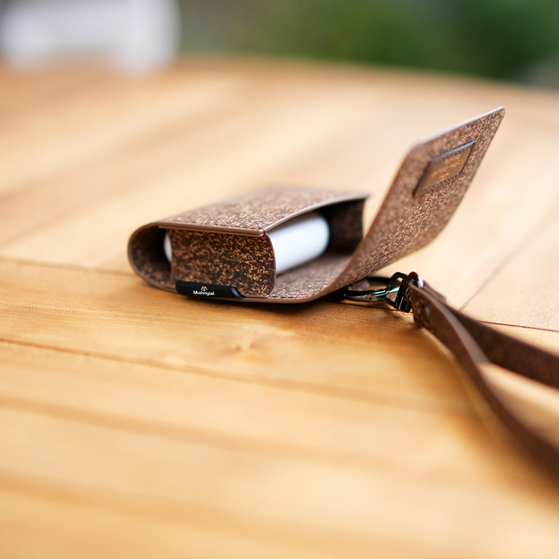 Coffee Grounds Leather Earphone Case