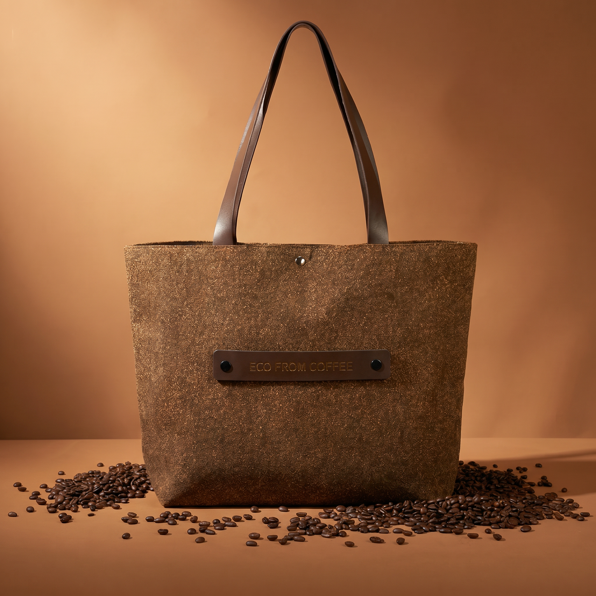 Eco-Coffee Grounds Leather Tote Bag (Includes FREE DIY Charm)