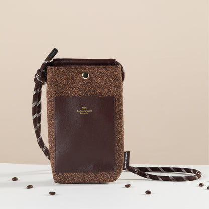 Coffee Grounds Recycled Leather Phone Pouch