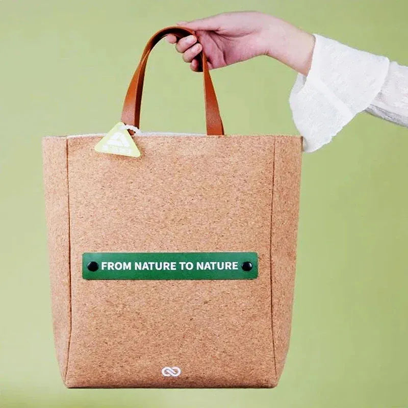 Apple Leather Cork Tote Bag｜Eco-friendly