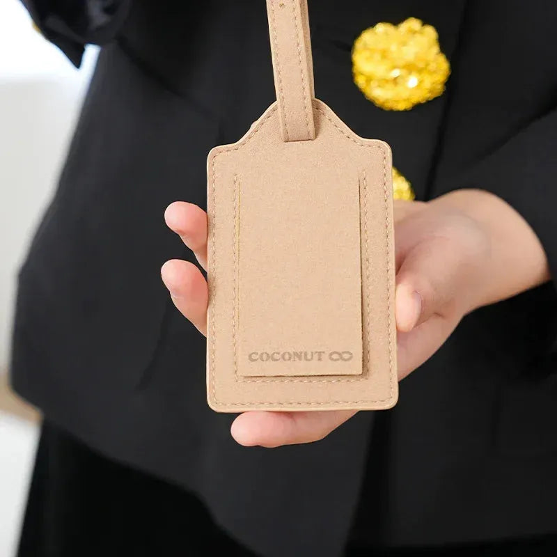 Coconut Reclaimed Luggage Tag - Coconut Reclaimed Mycelium Leather Luggage Tag