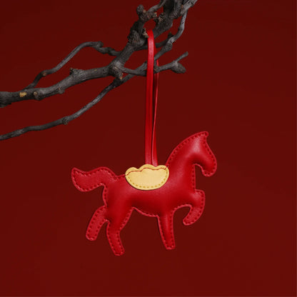 Mushroom Biobased Horse-Shaped Bag Charm - Mycelium Leather Horse Charm
