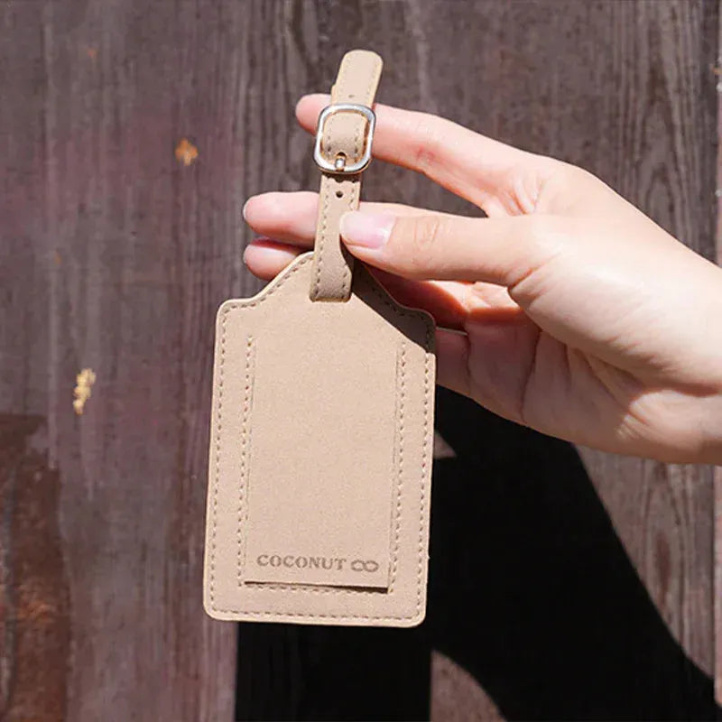 Coconut Reclaimed Luggage Tag - Coconut Reclaimed Mycelium Leather Luggage Tag