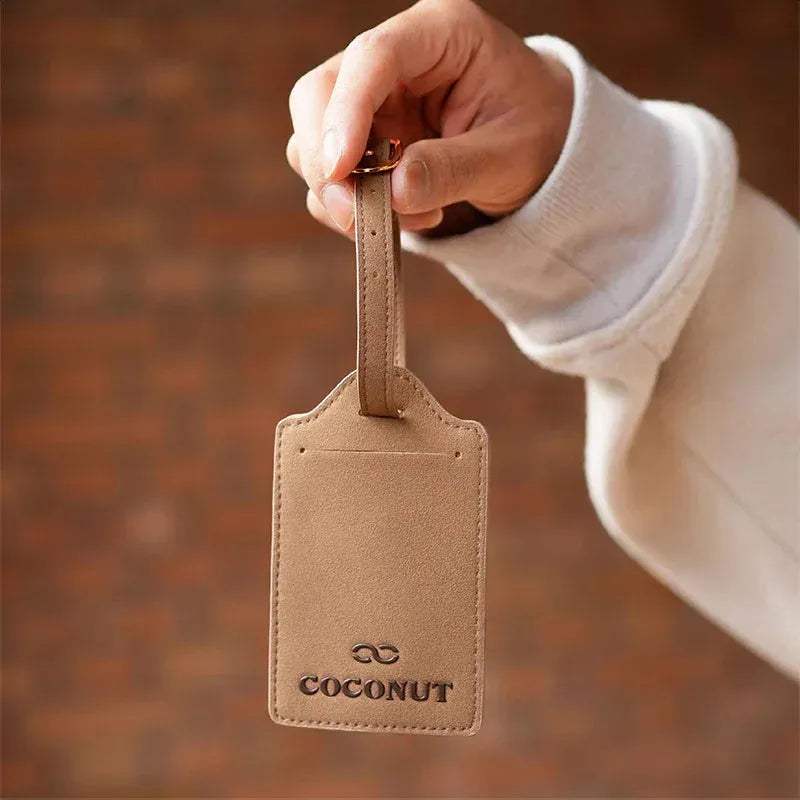 Coconut Reclaimed Luggage Tag - Coconut Reclaimed Mycelium Leather Luggage Tag