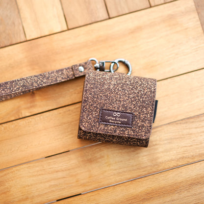 Coffee Grounds Leather Earphone Case