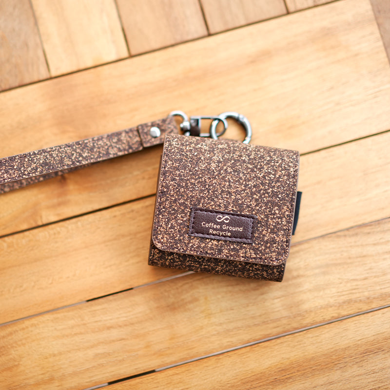 Coffee Grounds Leather Earphone Case
