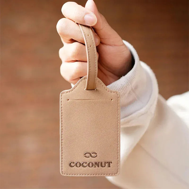 Coconut Reclaimed Luggage Tag - Coconut Reclaimed Mycelium Leather Luggage Tag