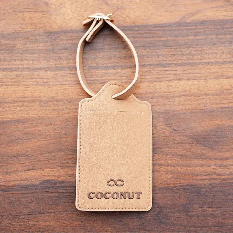 Coconut Reclaimed Luggage Tag - Coconut Reclaimed Mycelium Leather Luggage Tag